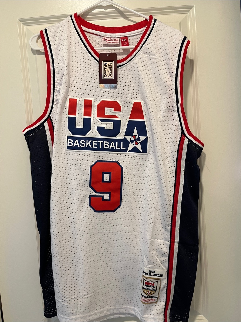USA Basketball #9 White/Red/Navy Jersey
